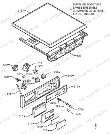 Взрыв-схема стиральной машины Electrolux EW643F - Схема узла Command panel 037